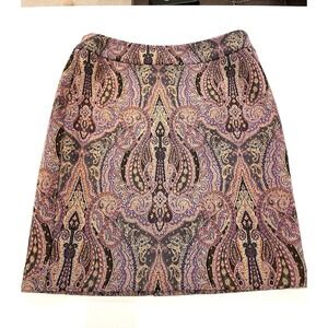 Ann Taylor Paisley Print Pencil Skirt Lined Size 4P 4‎ Petite Work Career Office